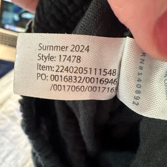 Marine Layer Cali Smocked Waist Double Cloth Pants Black XS - Picture 8 of 12